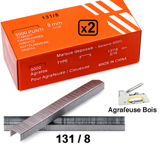 Agrafes 131/8 | 5000 Agrafes pour Agrafeuse Bois et Travaux de Fixation